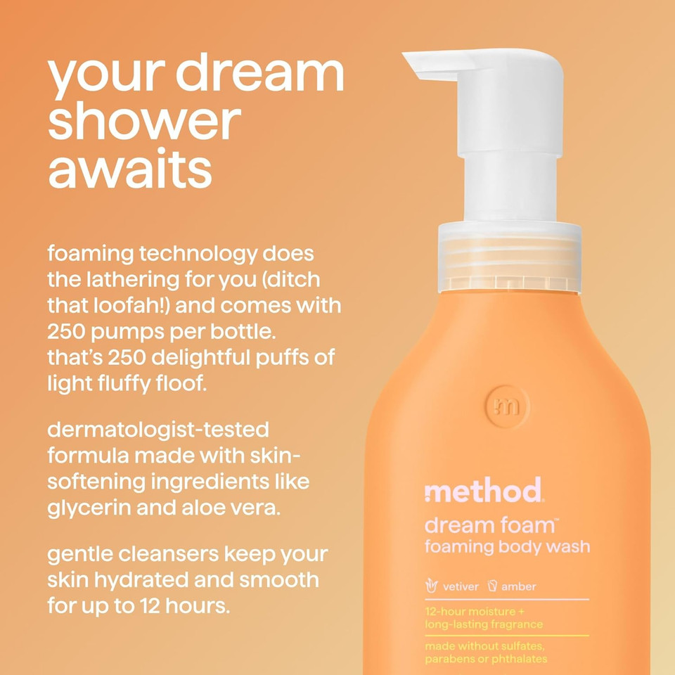 Method Dream Foam, Foaming Body Wash, Sea Spray + Salt Air, 13.5 Oz
