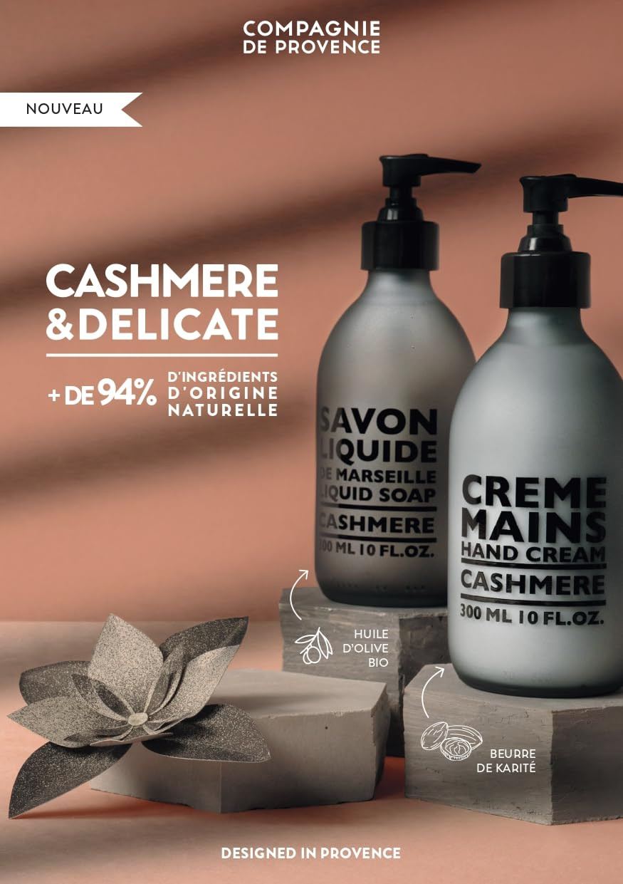 Compagnie De Provence Savon De Marseille Nourishing Liquid Soap, Cashmere, 33.8 Fl Oz Plastic Bottle Refill