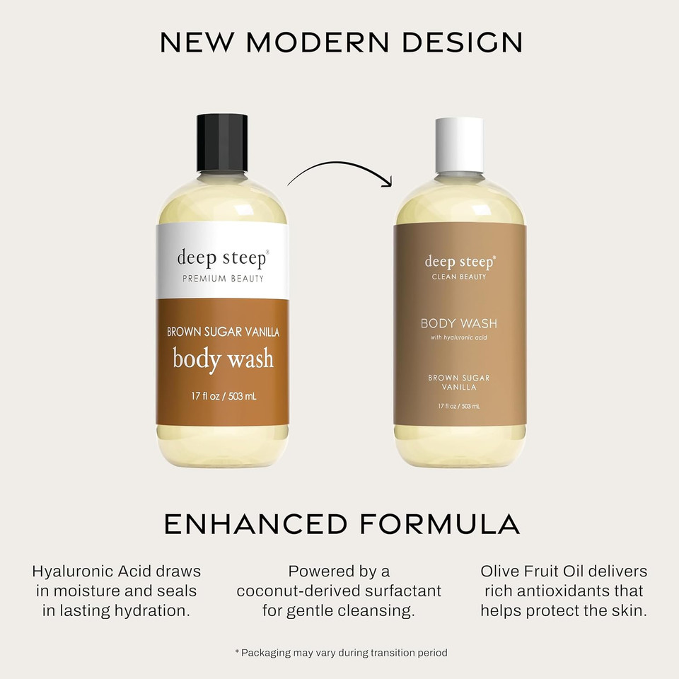 Deep Steep Body Wash, Lavender Vanilla, 17 Oz  Hydrating Shower Gel With Hyaluronic Acid, Shea Butter, Aloe Vera & Argan Oil  Vegan, Clean Beauty, Clean & Refreshed Skin