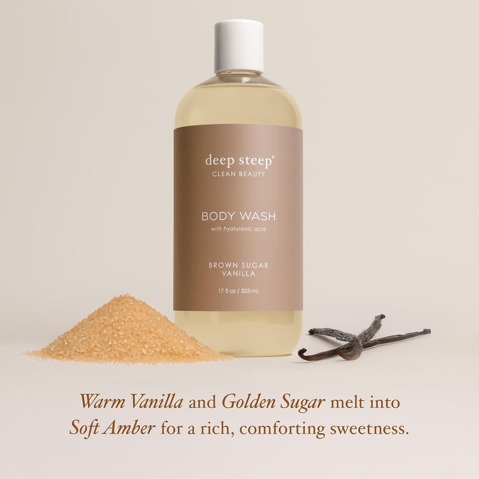 Deep Steep Body Wash, Lavender Vanilla, 17 Oz  Hydrating Shower Gel With Hyaluronic Acid, Shea Butter, Aloe Vera & Argan Oil  Vegan, Clean Beauty, Clean & Refreshed Skin