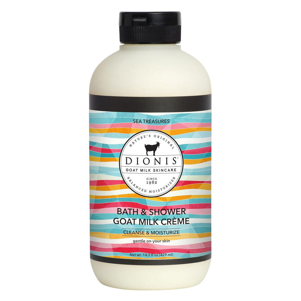 Dionis Goat Milk Skincare Unscented Bath Soap & Liquid Shower Crème, Skin Moisturizer & Hydrating Body Wash Made In The Usa, Cruelty Free Shower Gel For Sensitive Skin, 14.5 Oz Bottle