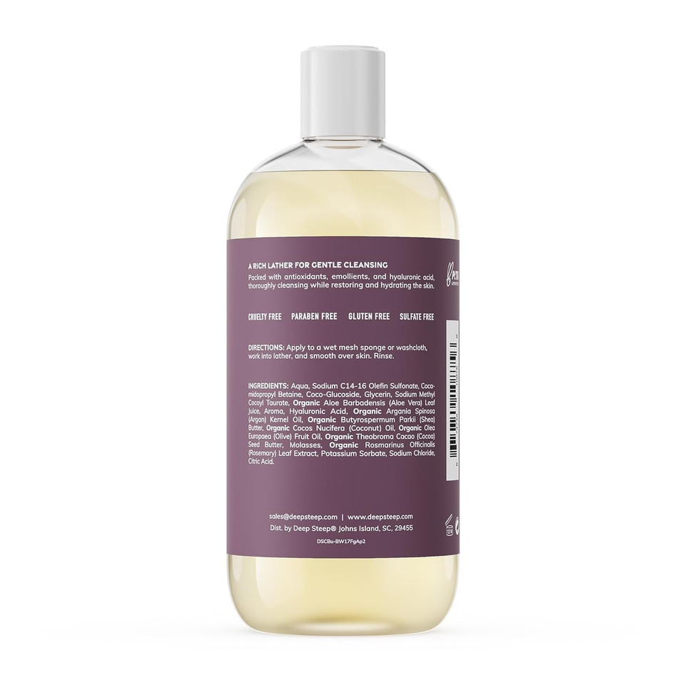 Deep Steep Body Wash, Lemon Cream, 17 Oz  Hydrating Shower Gel With Hyaluronic Acid, Shea Butter, Aloe Vera & Argan Oil  Vegan, Clean Beauty, Clean & Refreshed Skin