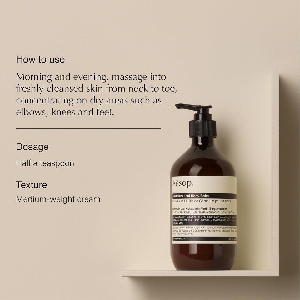 Aesop Geranium Leaf Duet | Gel Body Cleanser & Body Balm | Aromatic Pairing For Cleansed And Supple Skin | Paraben-Free, Cruelty-Free & Vegan |16.9 Oz + 16.5 Oz