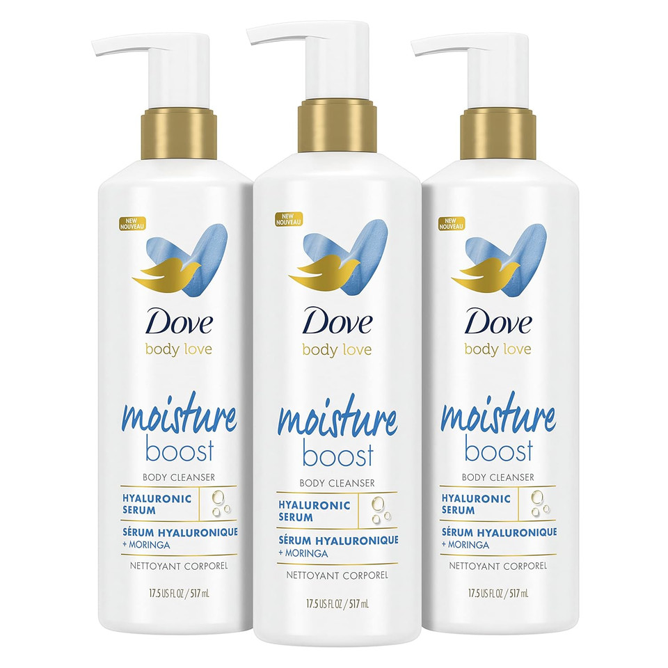 Dove Body Love Body Cleanser Moisture Boost For Dry Skin Body Wash With Hyaluronic Acid And Moringa Oil 17.5 Fl Oz
