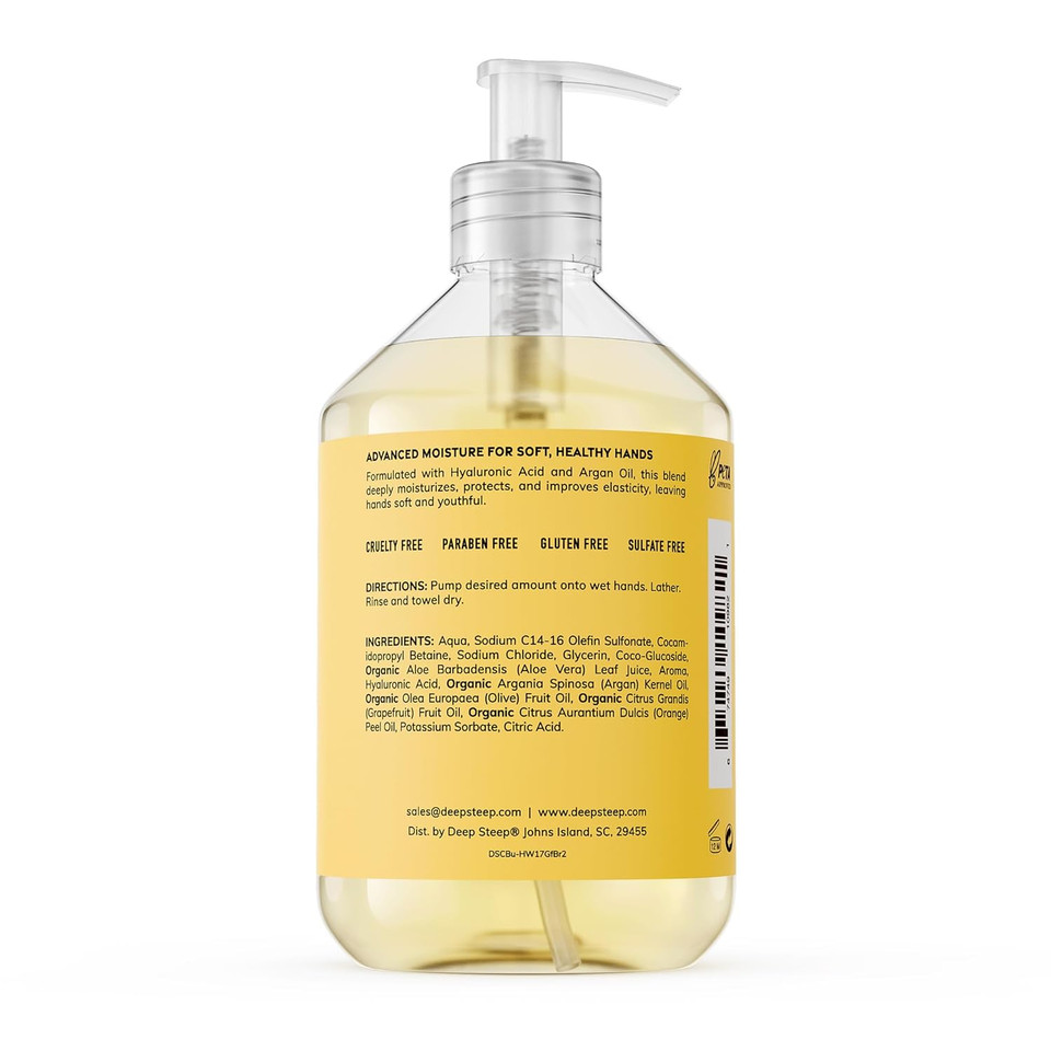Deep Steep Liquid Hand Wash, Magnolia Breeze, 17.6 Oz  Moisturizing Cleanser With Olive Oil, Aloe Vera, Glycerin & Hyaluronic Acid  Vegan, Clean Beauty, Soft & Nourished Hands