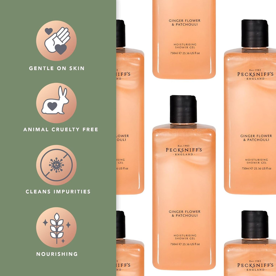 Pecksniff'S Men'S Luxurious Moisturizing Bath & Shower Gel | Premium Cleansing Men'S Body Wash | Captivating Fougere Accord Mens Shower Gel | Charismatic Scent | 500Ml