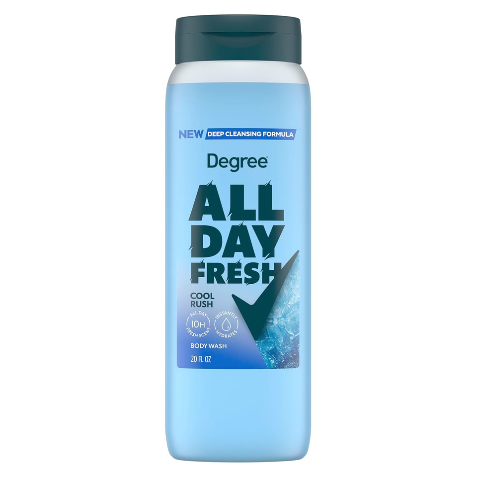 Degree All Day Fresh Body Wash Cool Rush Deep Cleansing 20 Fo