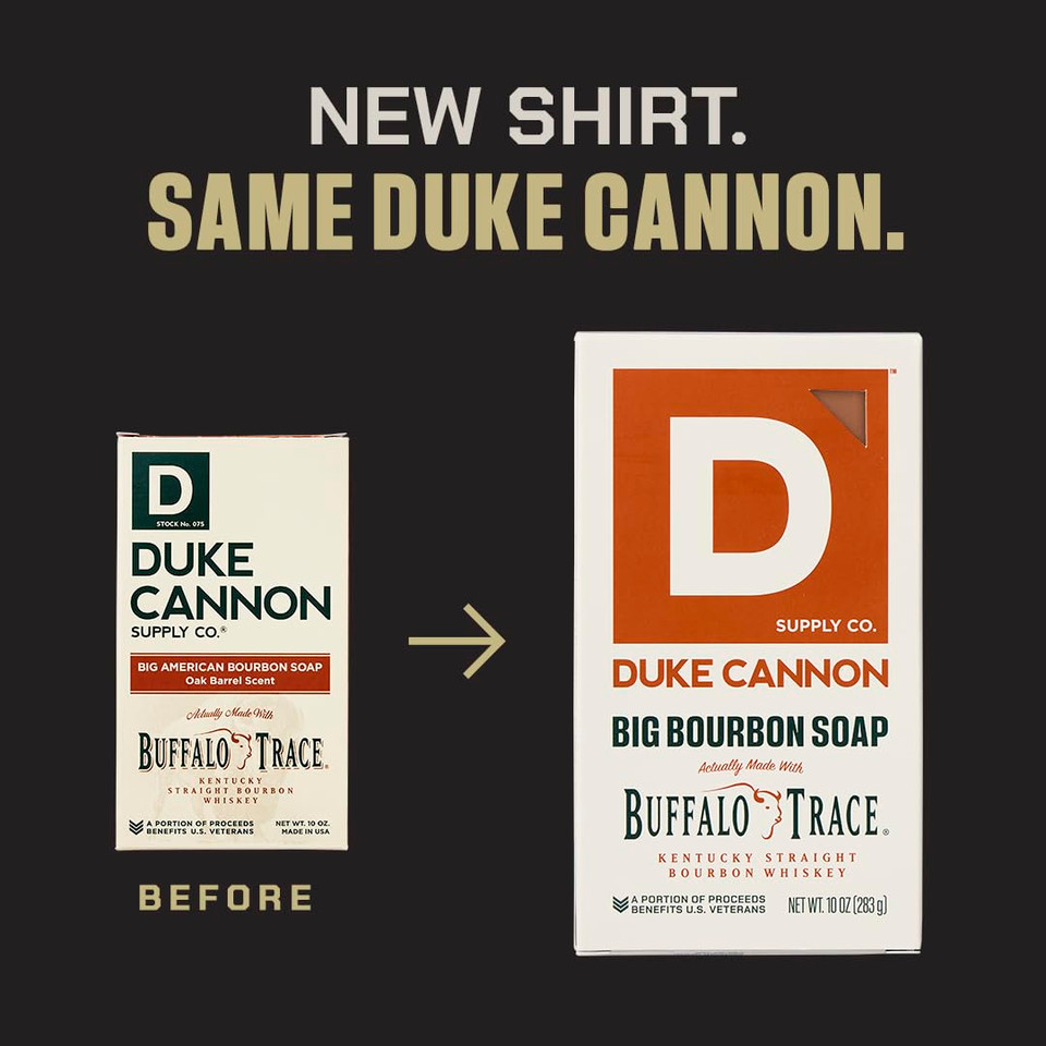 Duke Cannon Supply Co. Extra Large Bar Soap - Men'S Natural Bar Soap With A Masculine Scent - Big American Bourbon Usa-Made Soap - All Skin Types - Hydrating Big Brick Of Soap - Bourbon,10 Oz