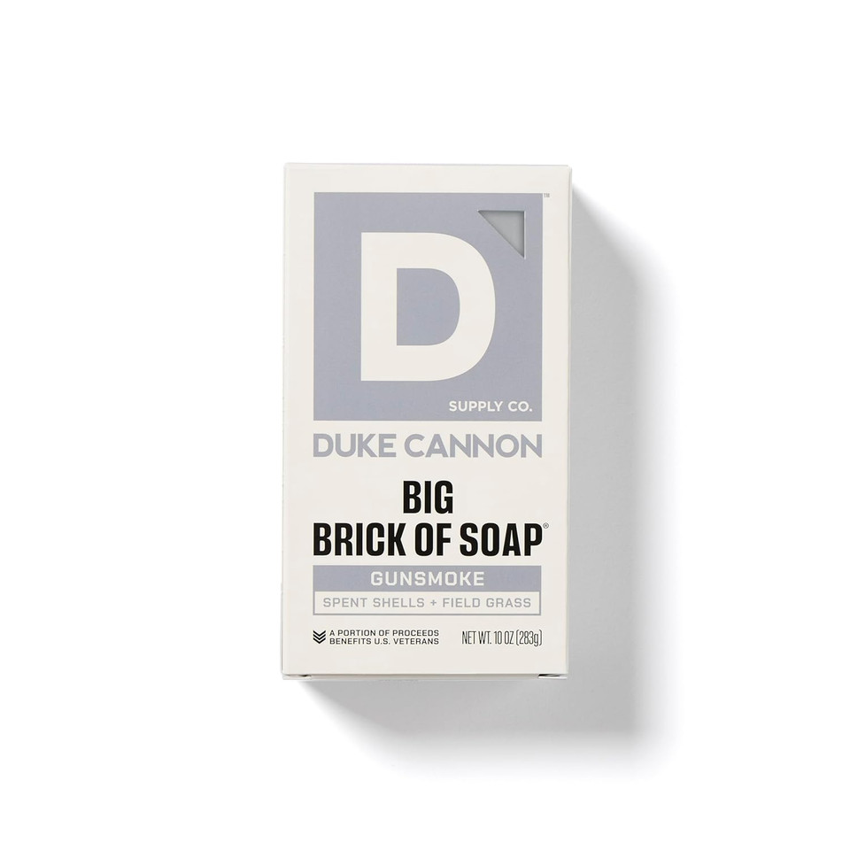 Duke Cannon Supply Co. Extra Large Bar Soap - Men'S Natural Bar Soap With A Masculine Scent - Usa-Made Soap For Men - All Skin Types - Big Brick Of Soap - Gun Smoke (10 Oz)