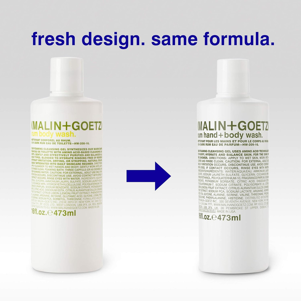 Malin+Goetz Hand + Body Wash  Natural Hydrating Soap, Cleansing And Purifying For All Skin Types, Prevents Stripping Or Irritation On Sensitive Skin. Cruelty-Free. Beauty Care