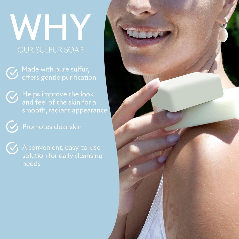 Seacret Sulfur Soap Bar For Face & Body - Nature-Powered Sulfur Cleanser For Radiant Skin, Sulfur Skin Care, Sulfur Bar Soap, Sulfur Soap