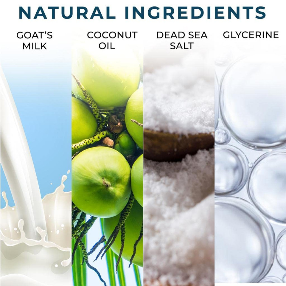 Natrulo Dead Sea Salt Soap Bar For Face & Body, 4Oz  Pure Organic All Natural Goat'S Milk Bar Soap For Psoriasis, Eczema, Acne, Dry Skin  Cleansing, Exfoliating, Brightening, Smoothing, Nourishing