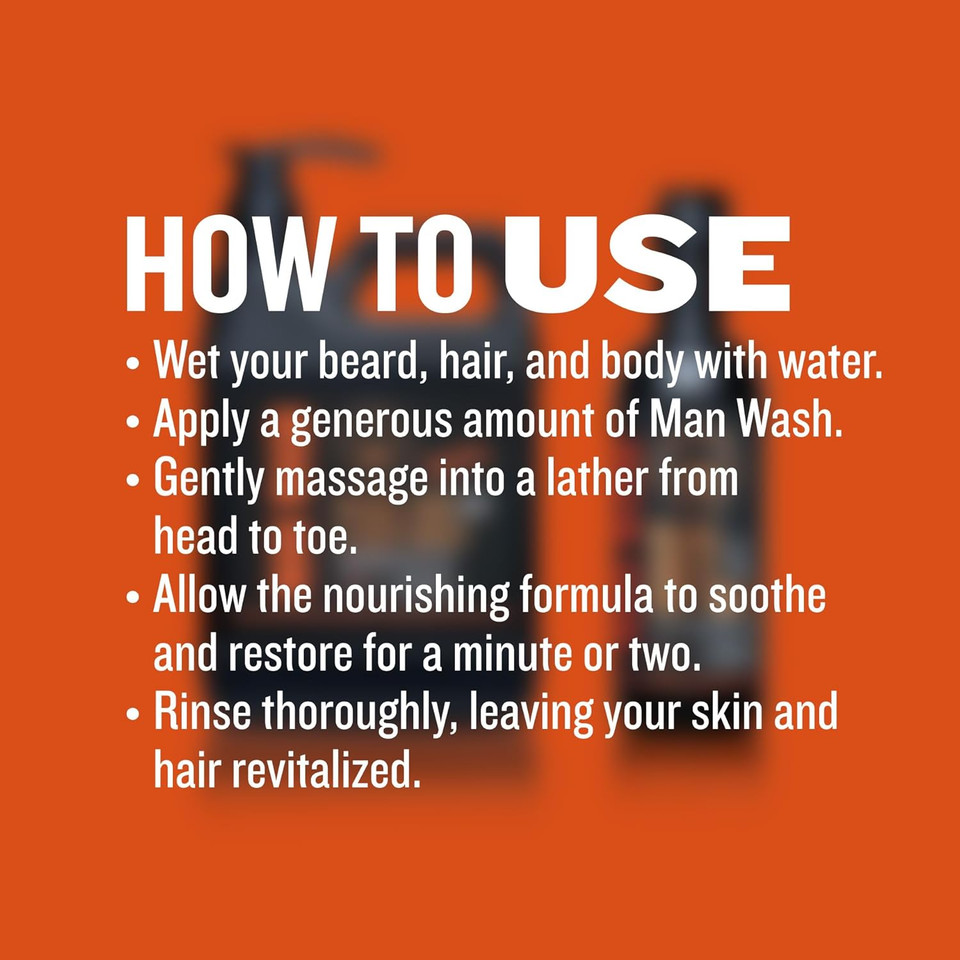 Gibs Grooming 3 In 1 Man Wash Body Wash For Men - Beard & Hair Moisturizing, & Cleansing Liquid Body Wash - Sulfate & Paraben Free