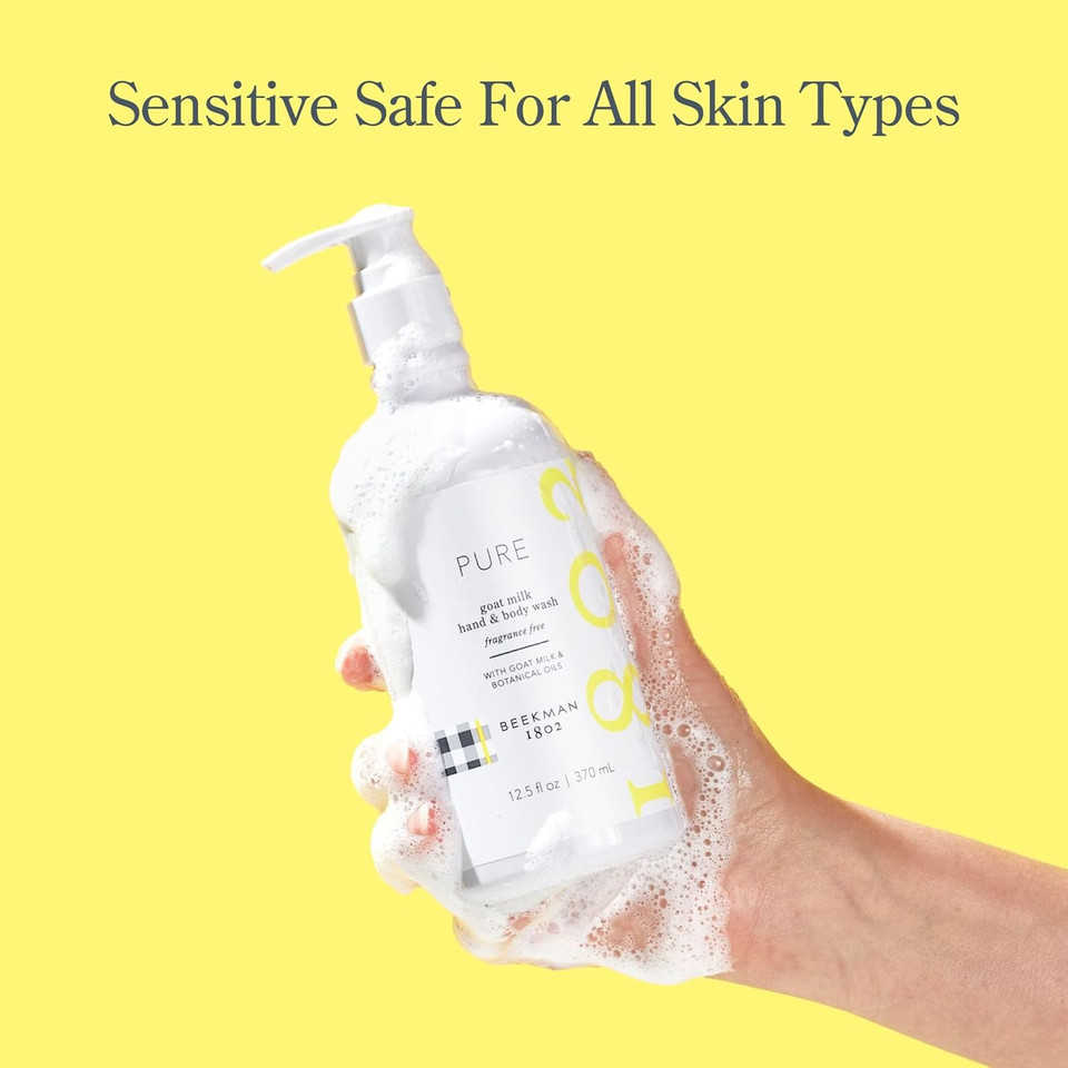 Beekman 1802 Pistachio & Dark Cherry Hand & Body Wash - 12.5 Fl Oz - Cleanses, Nourishes & Hydrates - With Aloe Vera And Jojoba Seed Oil - No Irritation - Good For Sensitive Skin