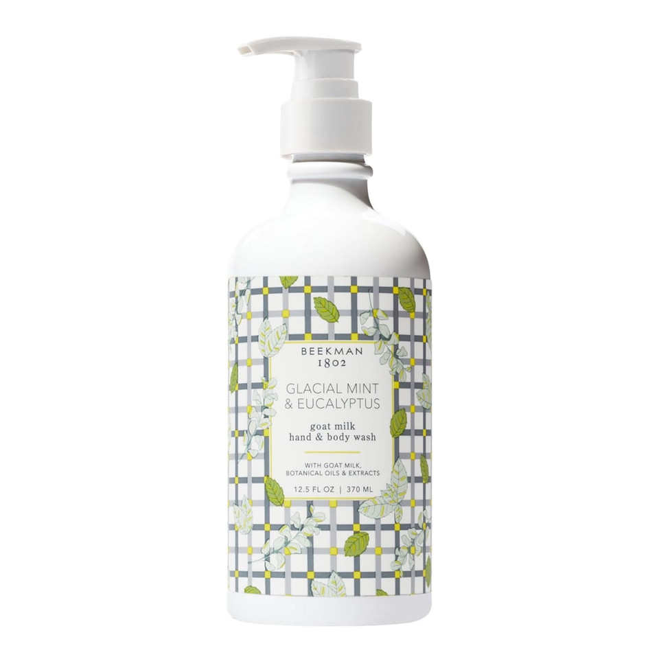 Beekman 1802 Goat Milk Hand Wash, Glacial Mint & Eucalyptus - Scented - 12.5 Oz - Cleanses, Softens & Nourishes Skin - Good For Sensitive Skin - Cruelty Free - Ready For Use, Pump Inserted