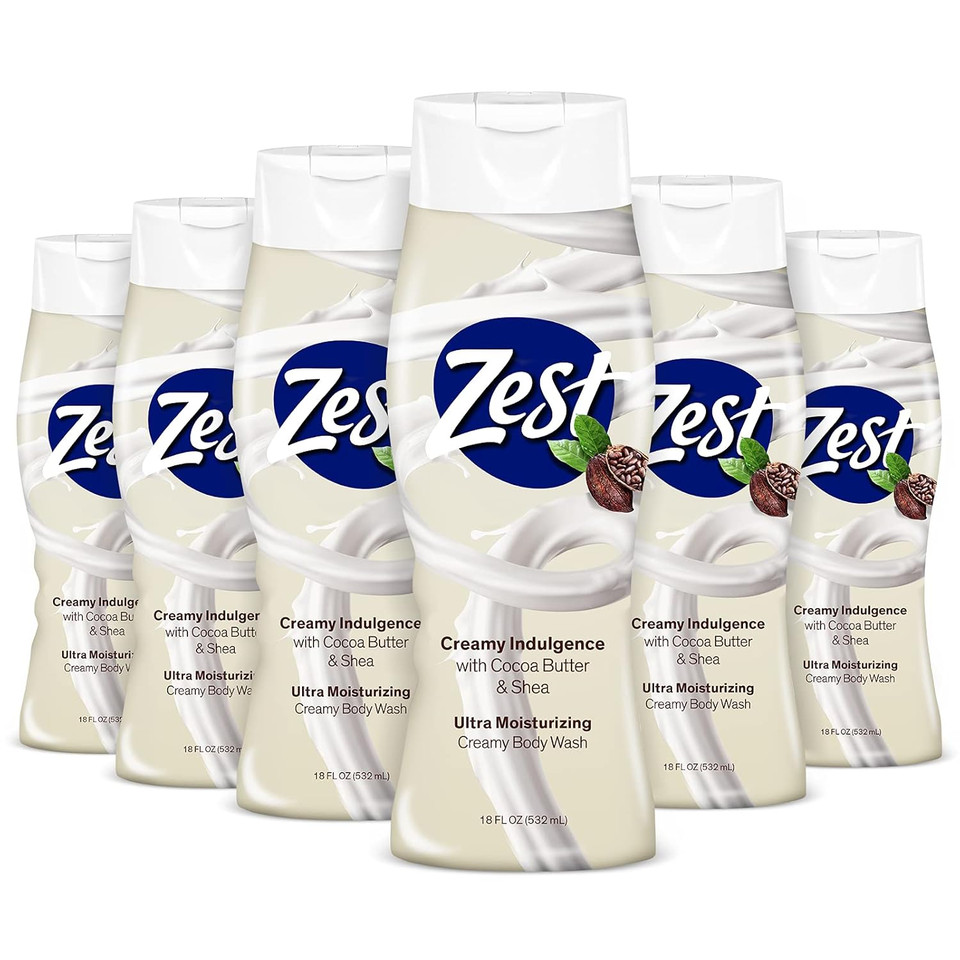 Zest Body Wash, Creamy Cocoa Butter & Shea, 18 Fl Oz