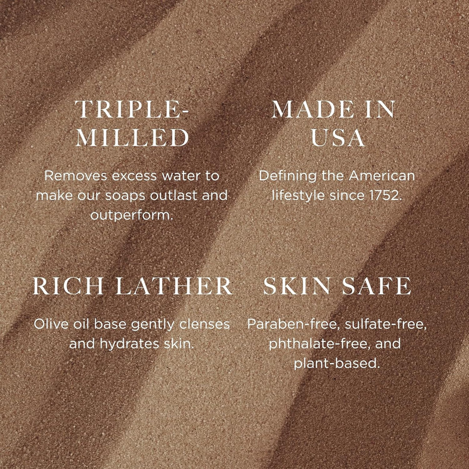 Caswell-Massey Woodgrain Sandalwood Natural Bar Soap For Men & Women, Moisturizing Body Soap Bar For All Skin Types, Made With Essential Oils & Plant-Based Formula For Soft Skin, Made In Usa, 5.8 Oz