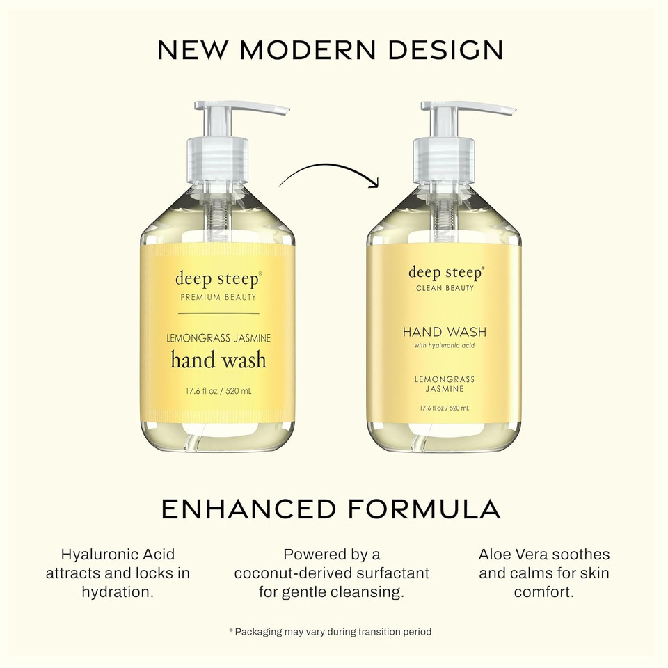 Deep Steep Liquid Hand Wash, Brown Sugar Vanilla, 17.6 Oz  Moisturizing Cleanser With Olive Oil, Aloe Vera, Glycerin & Hyaluronic Acid  Vegan, Clean Beauty, Soft & Nourished Hands