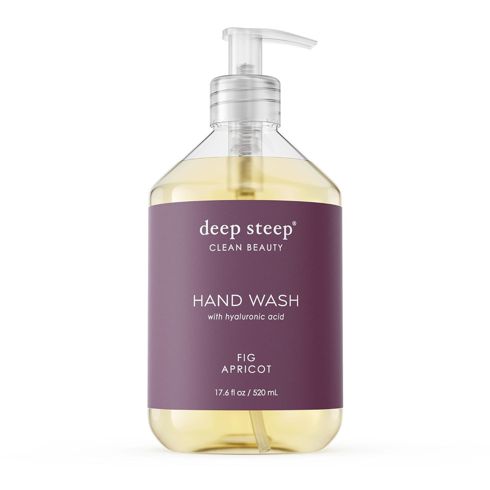 Deep Steep Liquid Hand Wash, Fig Apricot, 17.6 Oz  Moisturizing Cleanser With Olive Oil, Aloe Vera, Glycerin & Hyaluronic Acid  Vegan, Clean Beauty, Soft & Nourished Hands