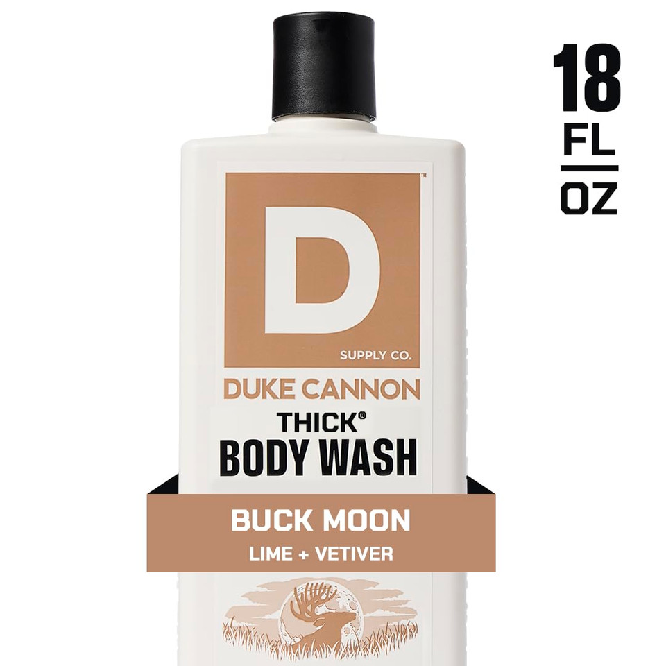 Duke Cannon Supply Co. Thick High Viscosity Body Wash - 3X Thicker, Plant-Based, Mineral-Enriched Body Wash For Men - Island Spice And Golden Rum - Mens Body Scrub - Bay Rum (18 Oz)