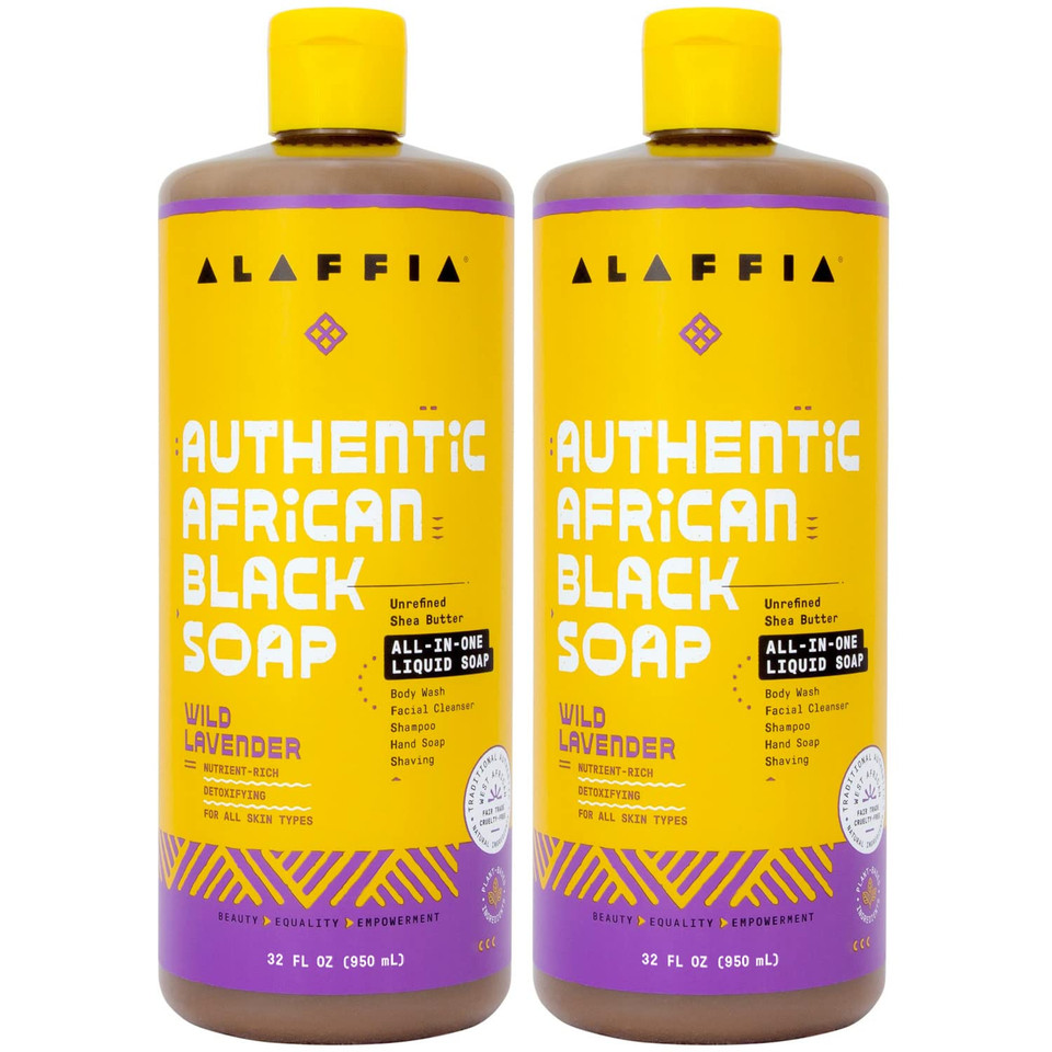 All In One Wild Lavender Authentic African Black Soap, 32 Fl Oz