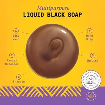 All In One Wild Lavender Authentic African Black Soap, 32 Fl Oz