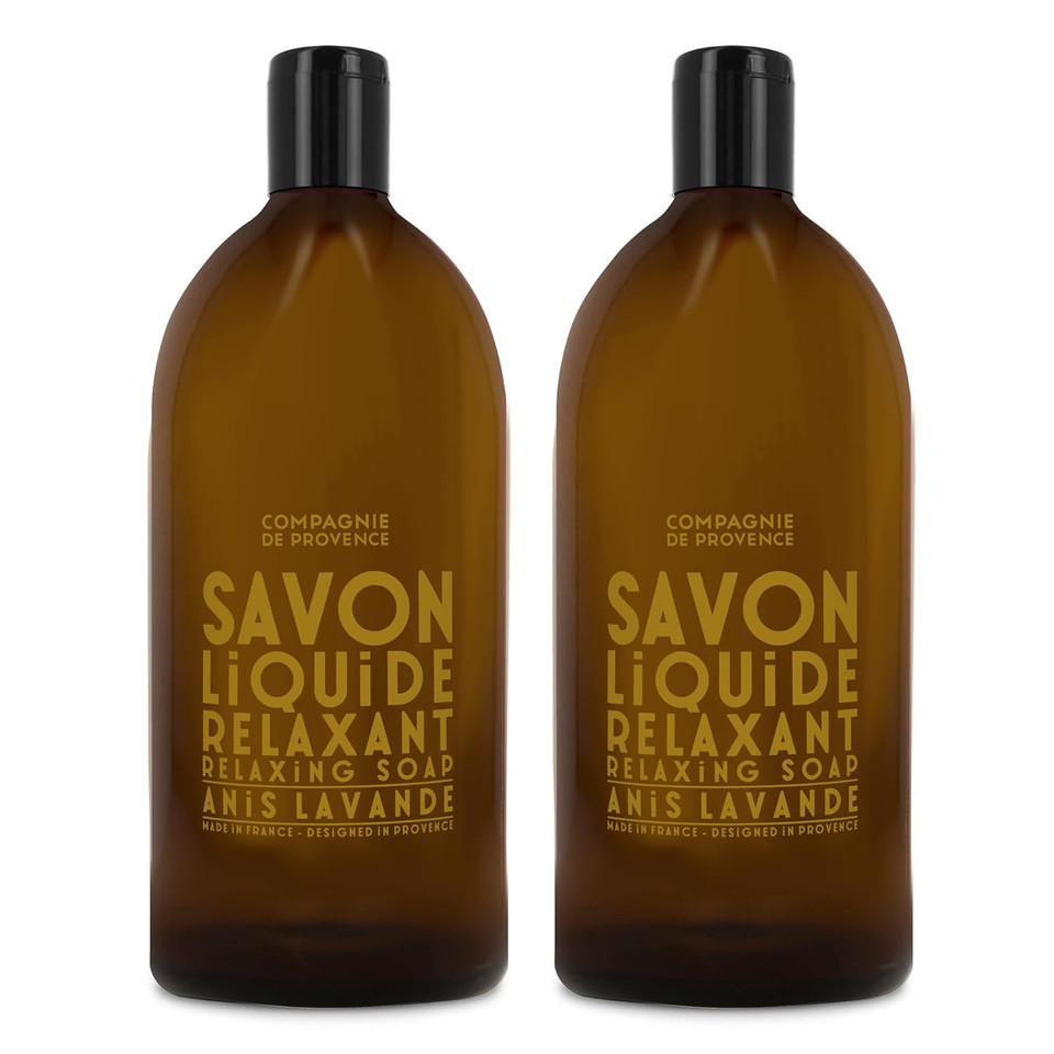 Compagnie De Provence Savon De Marseille Extra Pure Liquid Soap - Anise Lavender - Bulk 67.6 Fl Oz Plastic Bottle Refill