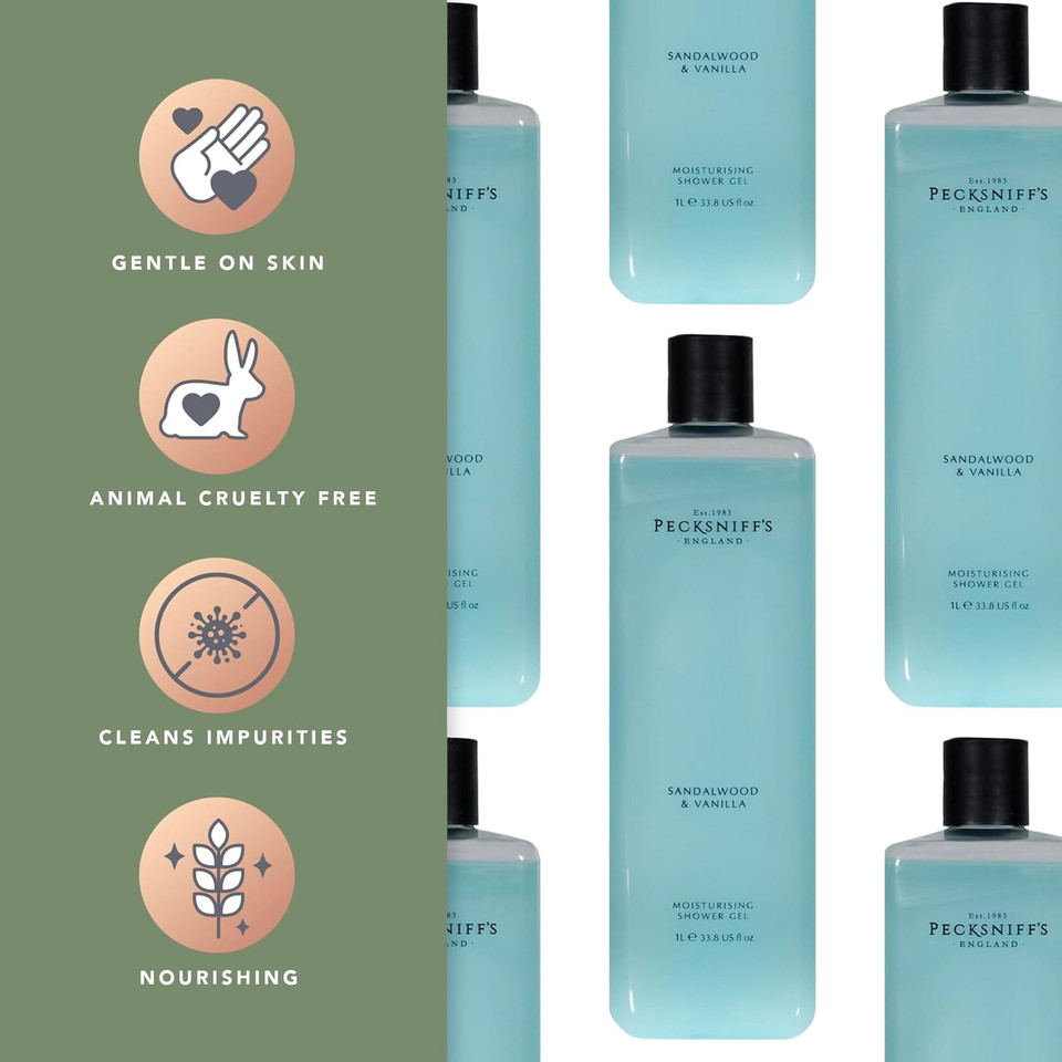 Pecksniff'S Vitamin Enriched Shower Gel - Sandalwood & Vanilla 33.8 Fl Oz (No Pump)