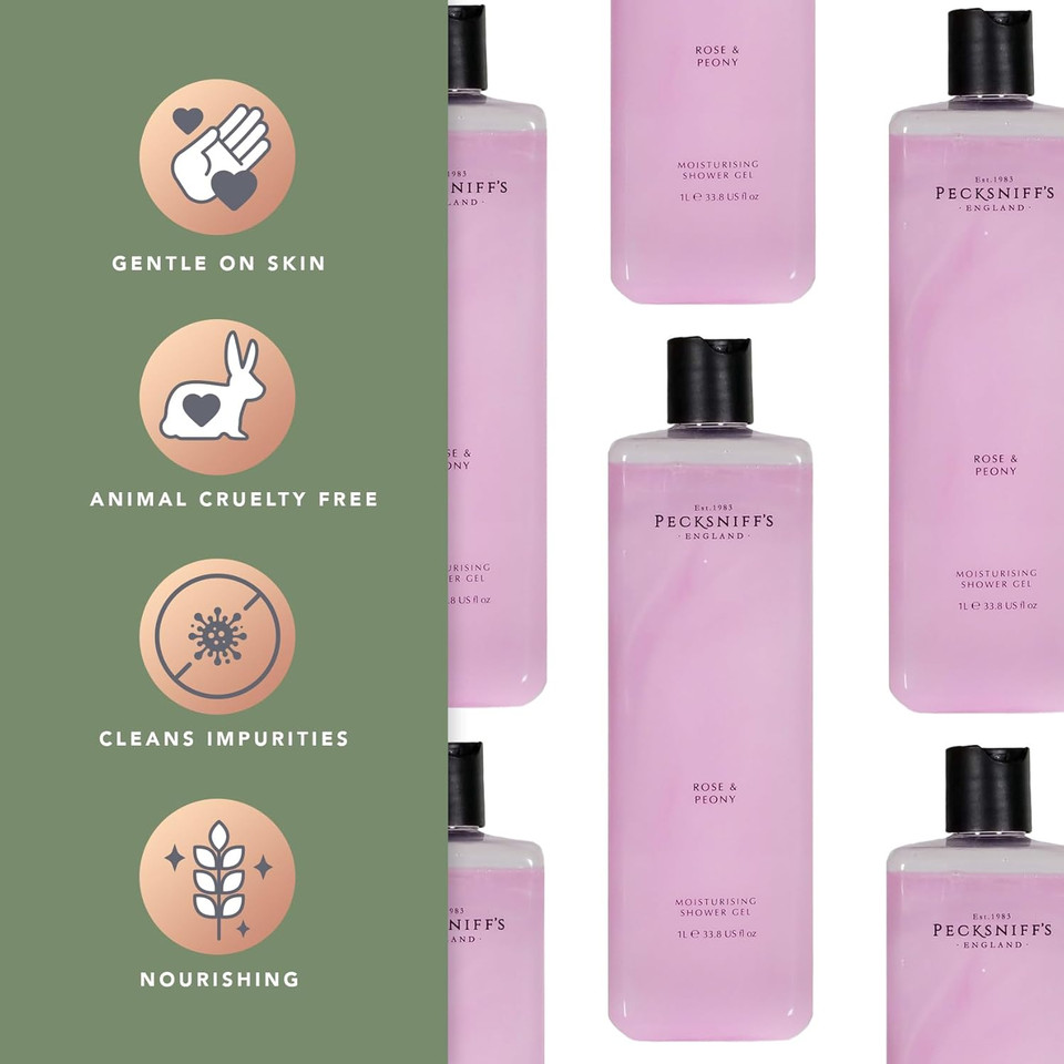 Pecksniff'S Grapefruit & Citron Shower Gel - Gentle Cleanser For Sensitive Skin - Moisturizing & Hydrating - All Natural Cruelty Free Body Wash, 1000 Ml / 33.80 Fl Oz