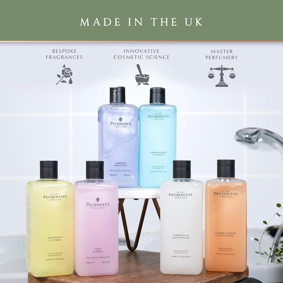 Pecksniff'S Grapefruit & Citron Shower Gel - Gentle Cleanser For Sensitive Skin - Moisturizing & Hydrating - All Natural Cruelty Free Body Wash, 1000 Ml / 33.80 Fl Oz