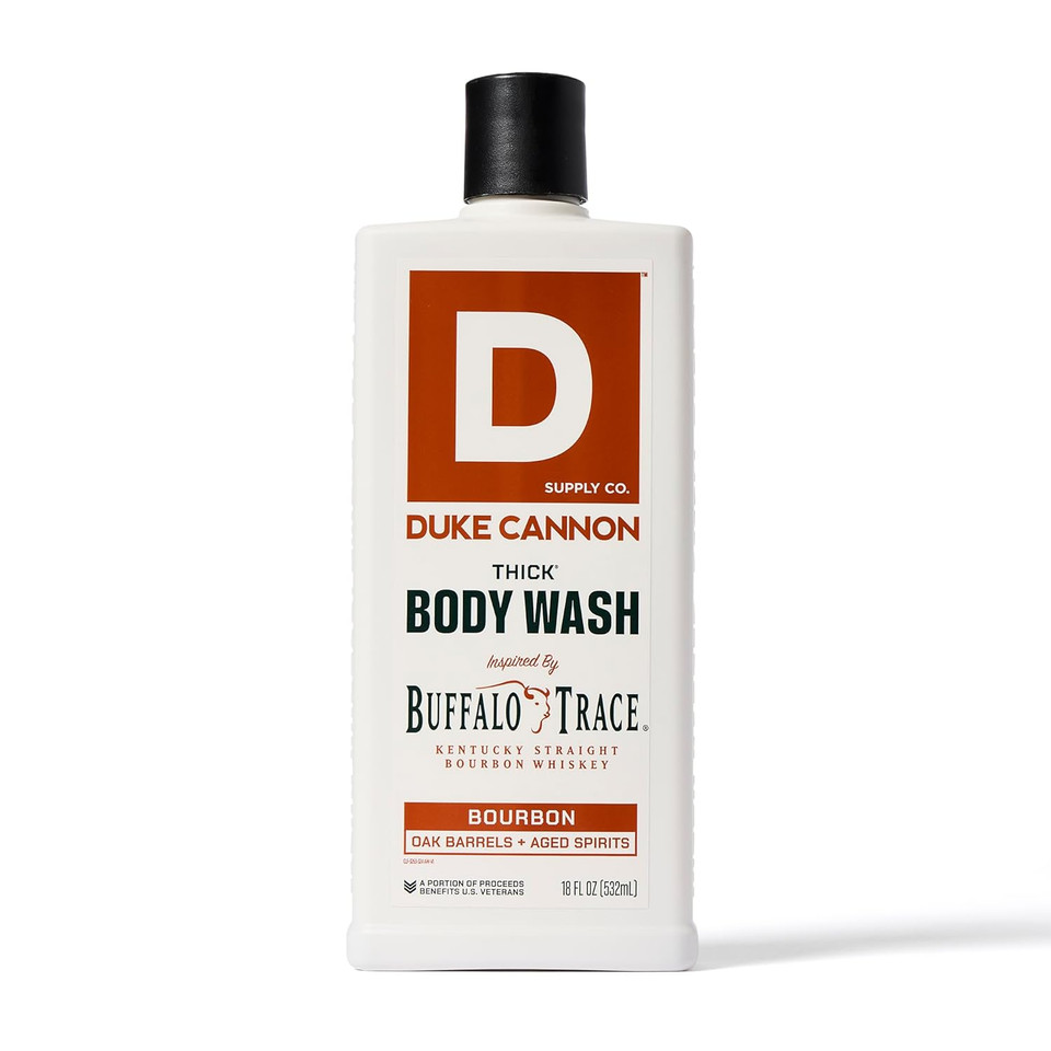 Duke Cannon Supply Co. Thick High Viscosity Body Wash - 3X Thicker, Plant-Based, Mineral-Enriched Body Wash For Men - Mens Body Scrub - Sawtooth, Bourbon, Midnight Swim & Superior