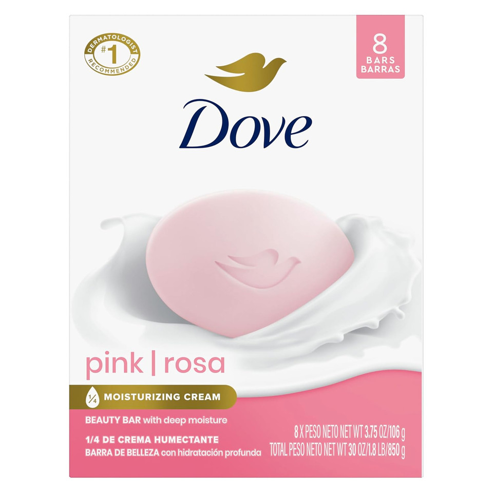Dove Beauty Bar Soap Restoring Coconut & Cocoa Butter, 8 Bars For Restored Skin, Nourishes Skin 3.75 Oz