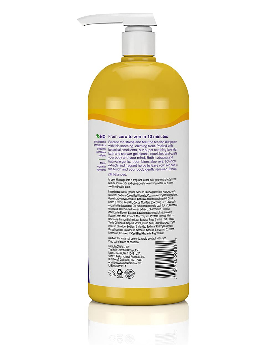 Alba Botanica Very Emollient Body Wash, French Lavender, 32 Oz