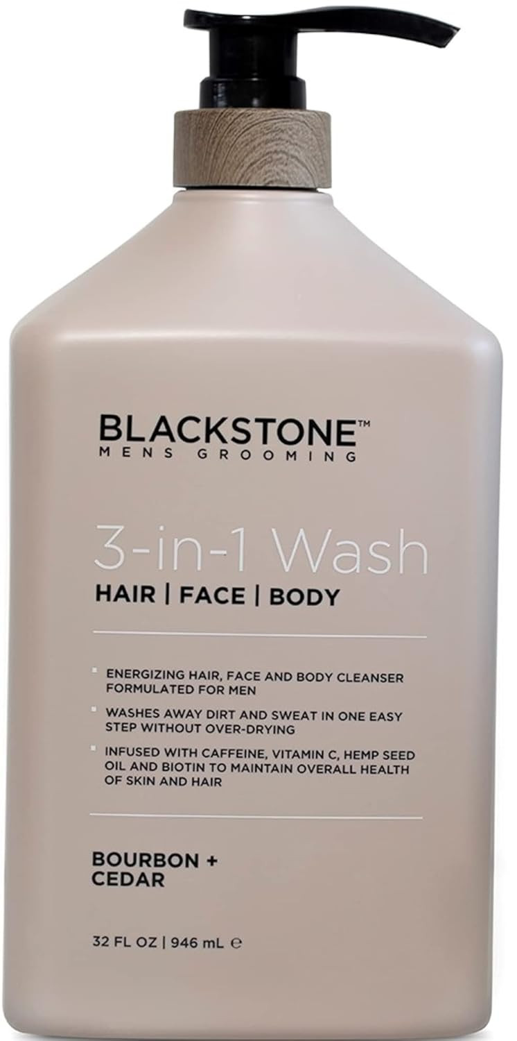 Blackstone Men'S Grooming 3-In-1 Wash For Men | Cleanses & Conditions Hair, Body, & Face | For All Skin & Hair Types | With Coconut Oil, Vitamin B5 And Caffeine - Sea & Surf (32 Fl Oz)