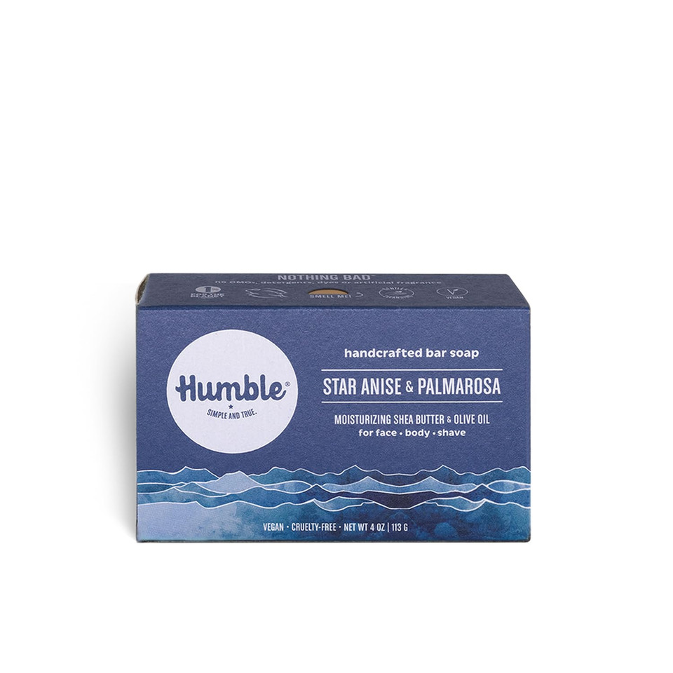Humble Brands Handcrafted Bar Soap, Organic Cold Processed Soap Bars, Moisturizing Face & Body Cleanser - Patchouli & Copal