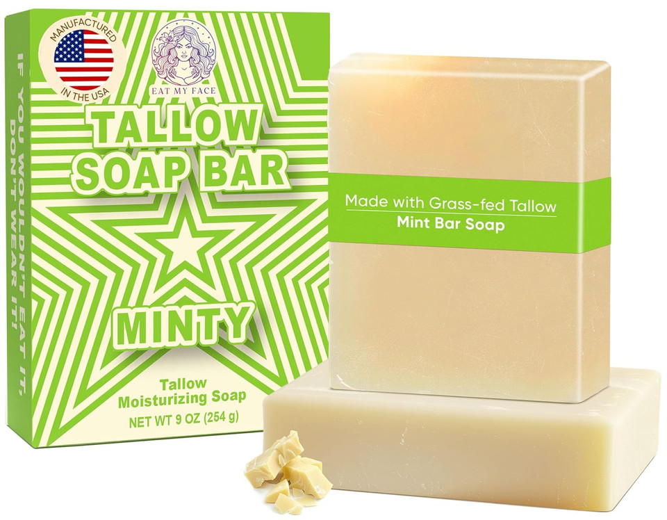 Beef Tallow Soap Bar Grass Fed  Organic Body Soaps, Face Tallow Soap Bar For Women  All Natural Soaps For Sensitive Skin, Moisturizing & Nourishing Cleanser For All Skin Types, In Unscented