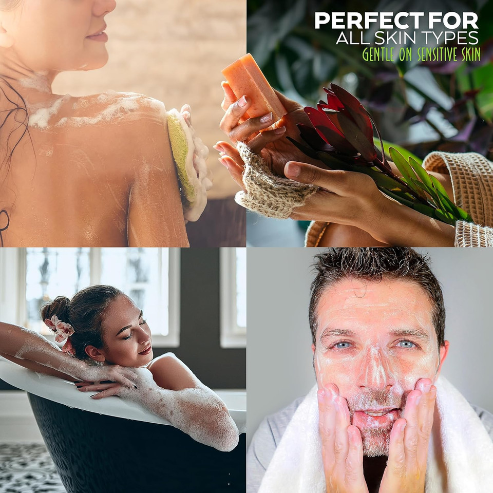 Turmeric & Manuka Honey Soap Bar For Body & Face, Natural Turmeric Soap For Dark Spots, Made In Usa With Natural & Organic Ingredients - Gentle For All Skin Types  4.5 Ounce Bar. Unscented