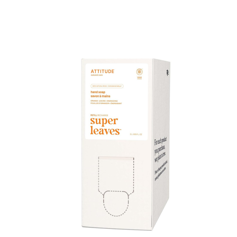 Attitude Liquid Hand Soap, Ewg Verified, Plant And Mineral-Based, Vegan Personal Care Products, Lemon Leaves, 67.6 Fl Oz