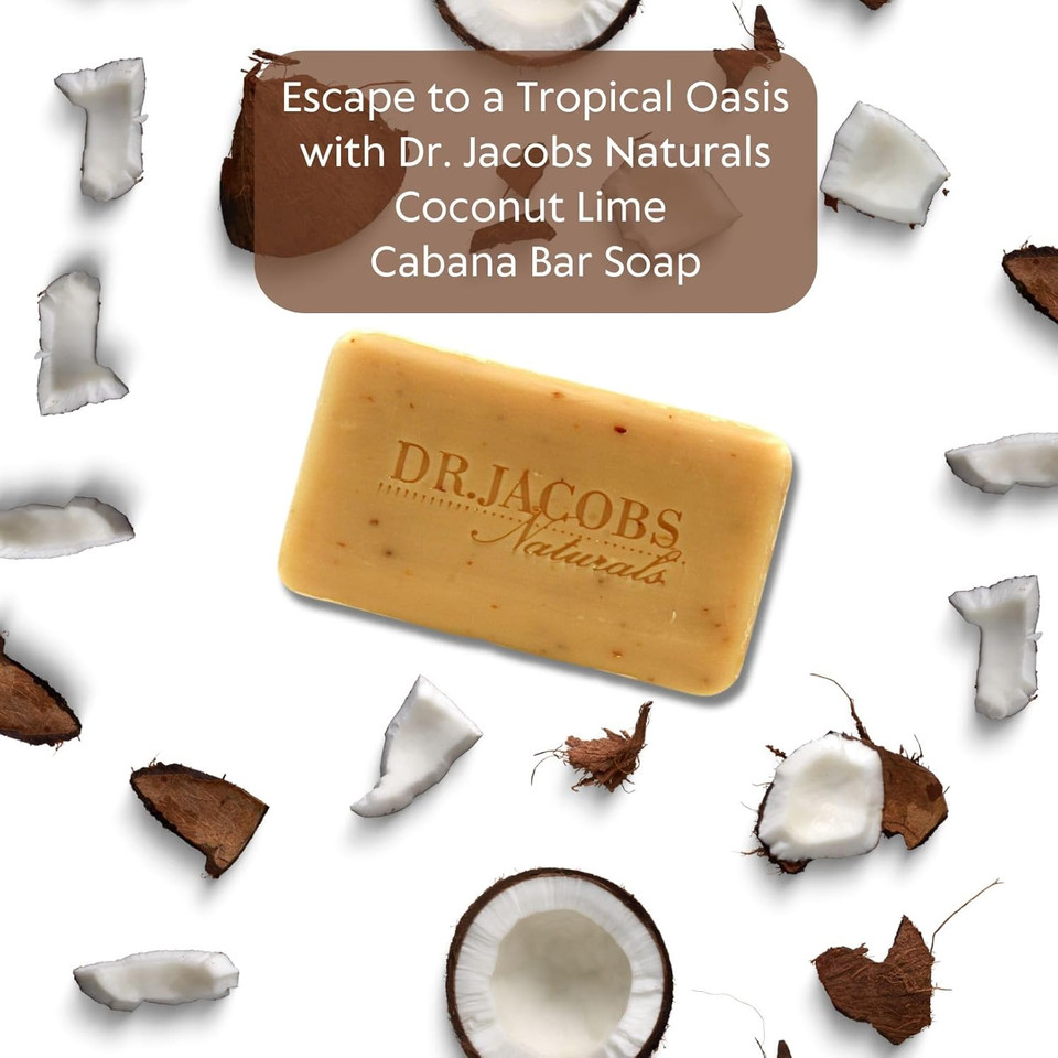 Dr Jacobs Naturals Pure Castile Bar Soap - Triple Milled Loofah Exfoliating Castile Bar Soap, 5 Oz. - Free Of Parabens, Sulfates, Synthetics, Gluten And Gmo (Citrus Crush Cocktail)