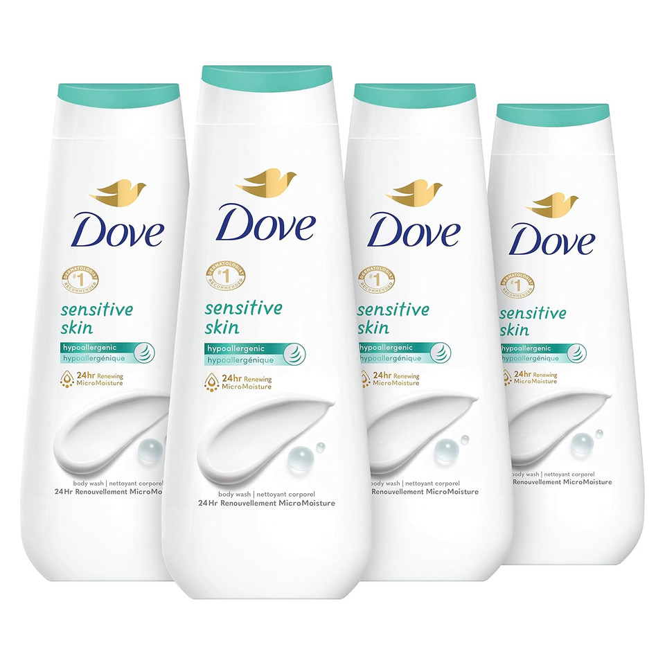Dove Body Wash 2 Count Sensitive Skin Hypoallergenic And Sulfate Free Body Wash Effectively Washes Away Bacteria While Nourishing Your Skin 20 Oz