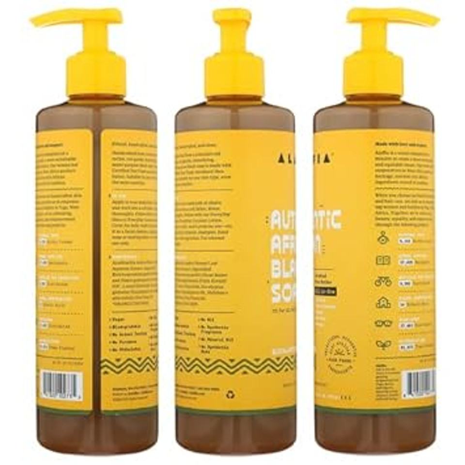 Alaffia Authentic African Black Soap All-In-One, Eucalyptus Tea Tree 16 Fl Oz