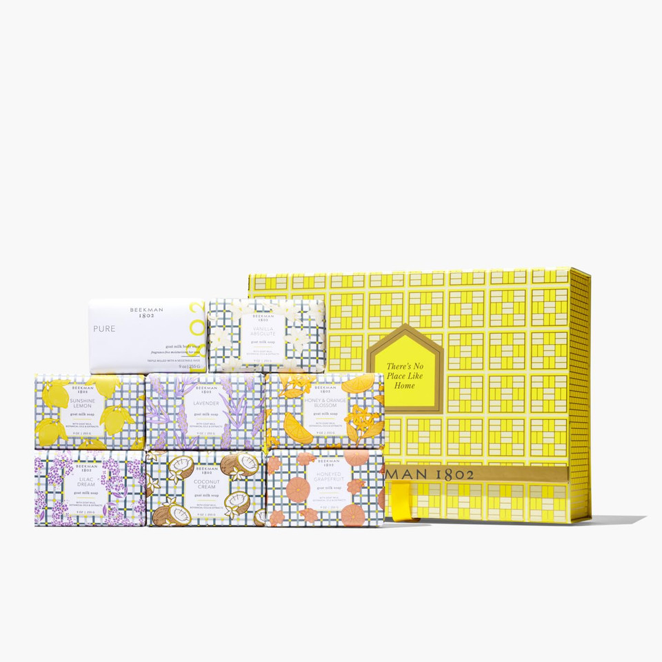 Beekman 1802 Goat Milk Bar Soap Gift Set - 9 Oz - Nourishes, Moisturizes & Hydrates - 100% Vegetable Soap With Lactic Acid - Good For Sensitive Skin - Cruelty Free - Gift Box Included (8-Piece Set)