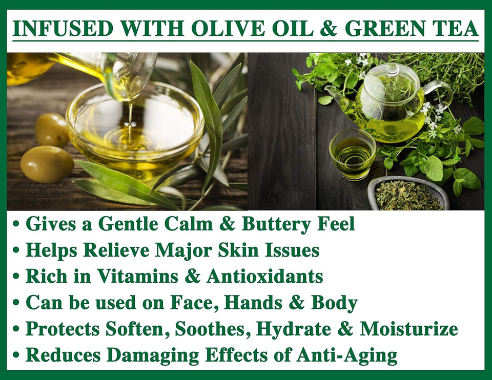 Olivia Care Green Tea Bar Soap - 100% Natural, Organic, Vegan | Pure Olive Oil | Face, Hands & Body | Cold-Pressed Triple -Milled | Rich In Calcium & Vitamins