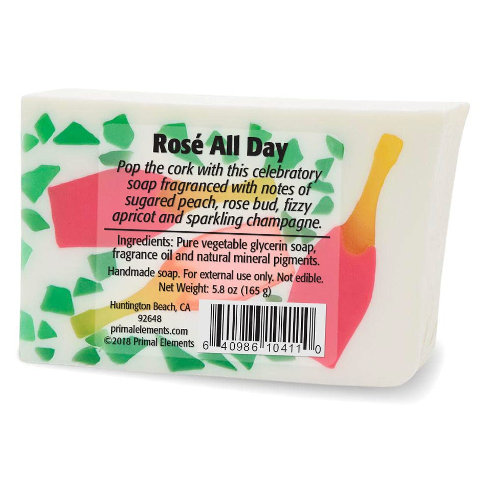 Primal Elements Glycerin Bar Soap | Helps All Skin Types, Sensitive, Oily & Dry Skin | No Parabens, Vegan, Gluten Free, 100% Vegetable Base - (Strawberries)