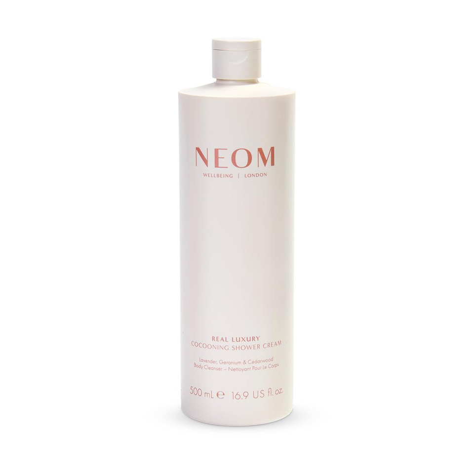Neom- Real Luxury Cocooning Shower Cream | Lavendar, Geranium & Cedarwood (500 Ml, 500 Millilitre) (16.9 Fl Oz)