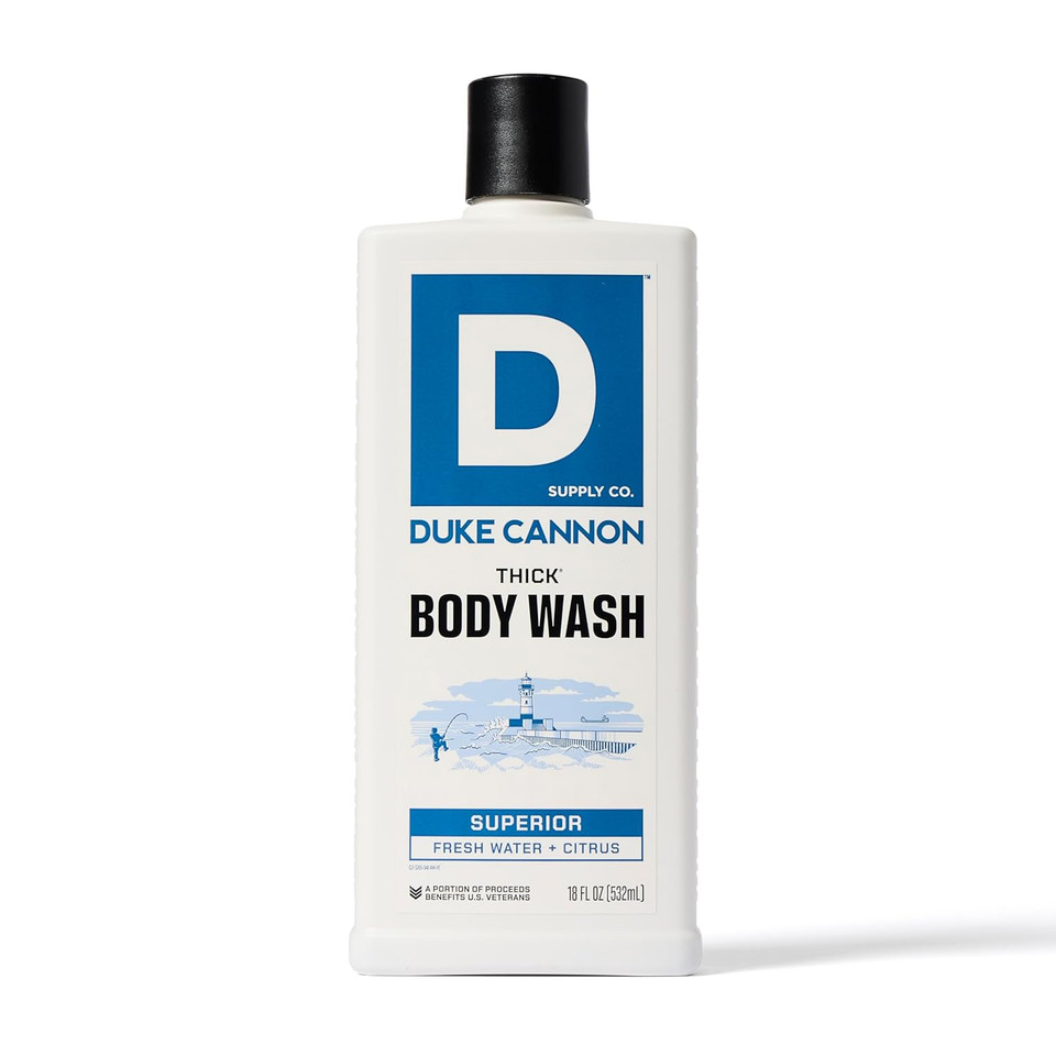 Duke Cannon Supply Co. Thick High Viscosity Body Wash  3X Thicker, Plant-Based, Mineral-Enriched For Men  MenS Body Scrub  Superior