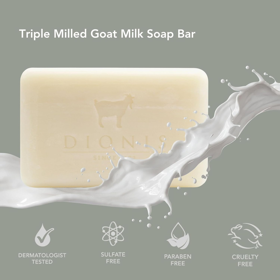 Dionis Goat Milk Men'S Cedarwood & Sea Salt Scented Hand And Body Soap Bar, Hydrating Moisturizing Wash For Sensitive Skin, Gentle Lasting Hydration, Cruelty Free, Paraben Free, Made In The Usa, 6 Oz