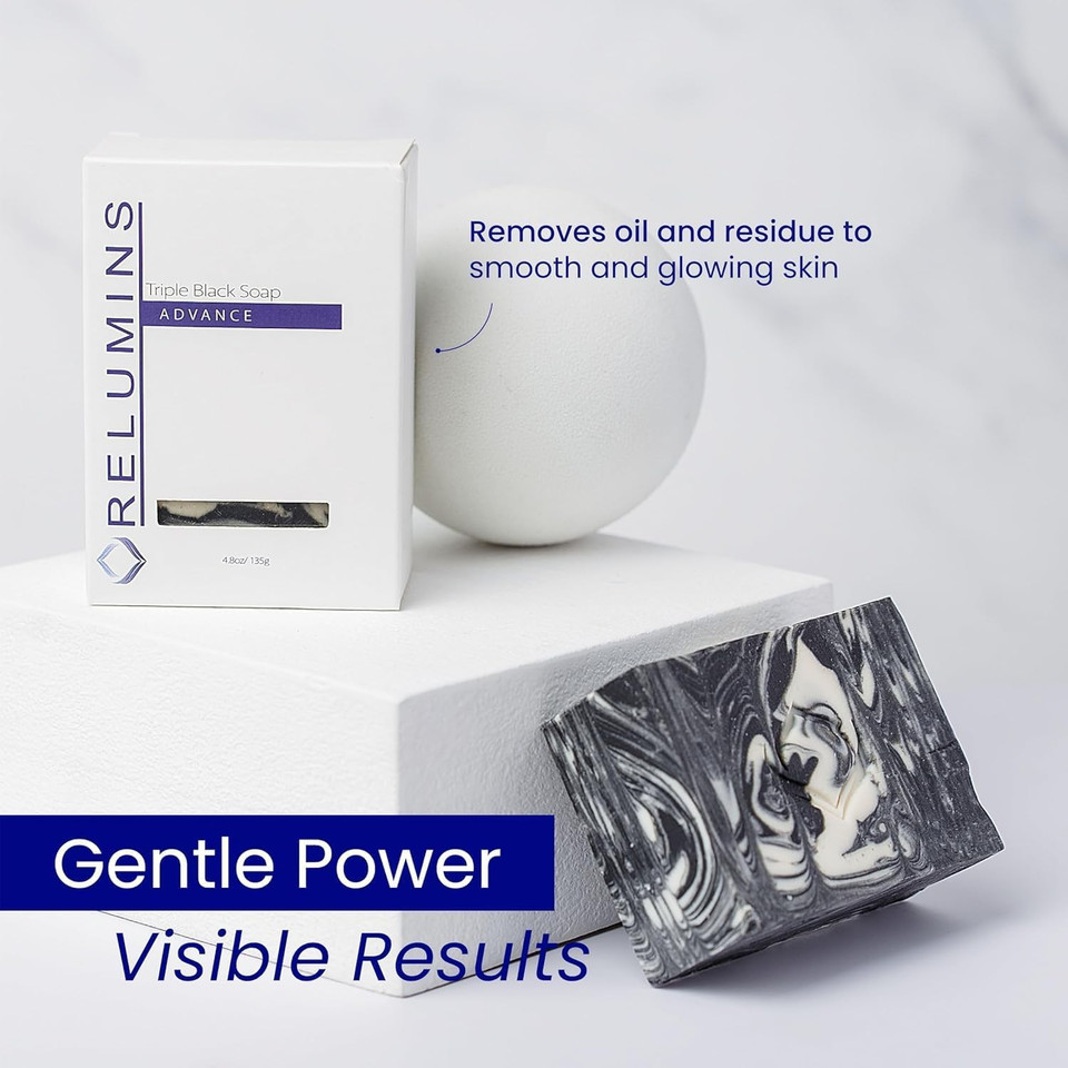 Relumins Triple Glow Bar Soap  Professional Spa Formula  Deep-Cleansing Plant-Based Skincare Bar With Gentle Exfoliation And Skin-Smoothing Benefits  Rich Lather For Daily Use  135G X 5 Bars
