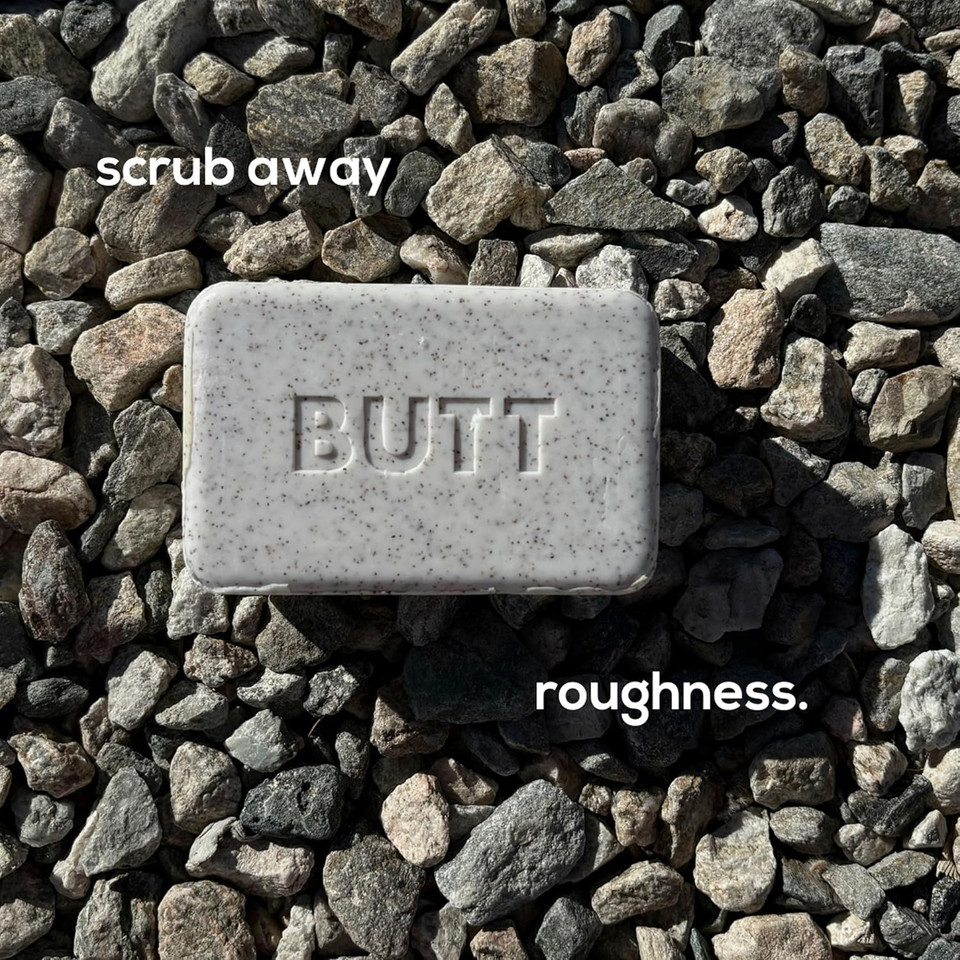 Marlowe. No. 069 Butt Face Mens Soap, 7 Oz, Double Sided Moisturizing & Body Exfoliator Bar Soap With Pumice & Apricot Seed Powder, Crisp Sea Air, Fresh Sage + Cedarwood Scent