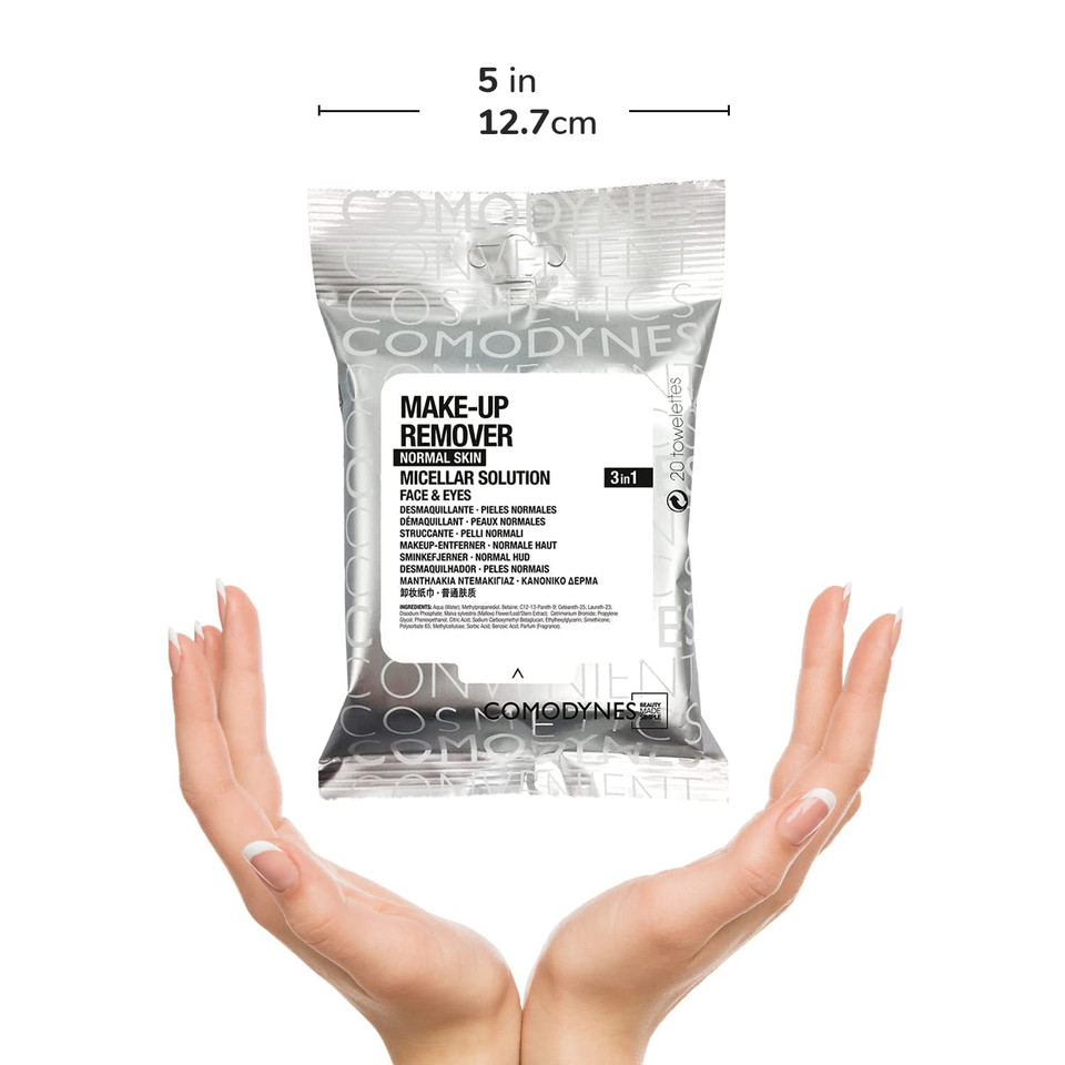 Comodynes Makeup Remover Wipes Normal Skin 20 Units - Micellar Water - Helps Leave The Skin Of The Face Clean